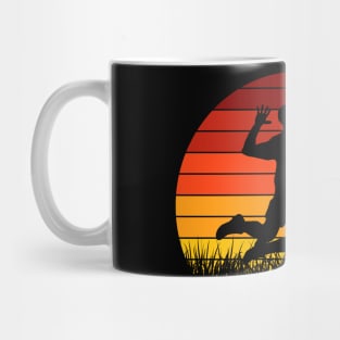 Travel back in time with beach volleyball - Retro Sunsets shirt featuring a player! Mug